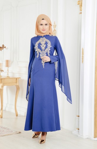 Indigo Hijab-Abendkleider 81541-02