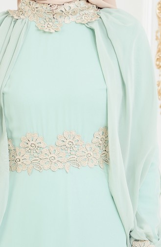 Gold Band Chiffon Dress 2836-09 Mint Green 2836-09