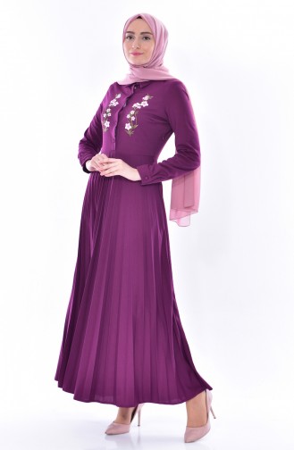 Plum Hijab Dress 0535-03