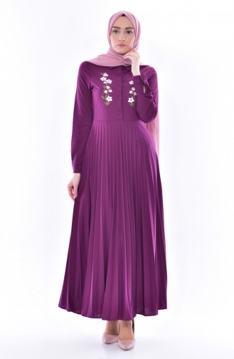 Plum Hijab Dress 0535-03