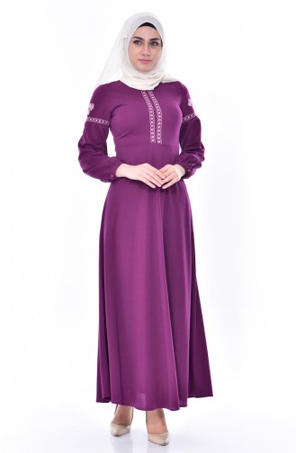 Plum Hijab Dress 0536-05