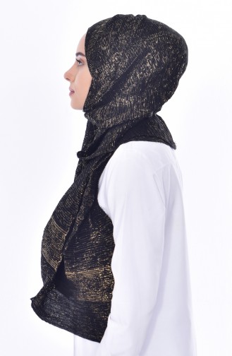Schal mit Glitzer 7694-05 Schwarz Gold 05