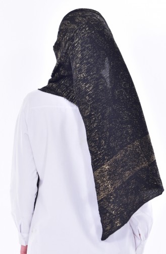Schal mit Glitzer 7694-05 Schwarz Gold 05
