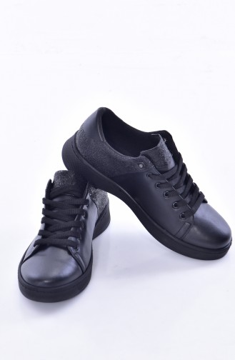 Sneaker Bayan Ayakkabı 50221-04 Siyah Siyah
