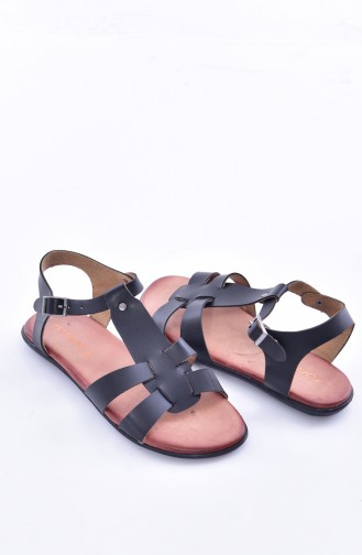 Sandaletten mit Gummi 50252-01 Schwarz 50252-01
