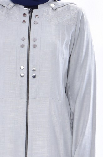 Hooded Zippered Overcoat 1010-01 Water Green 1010-01