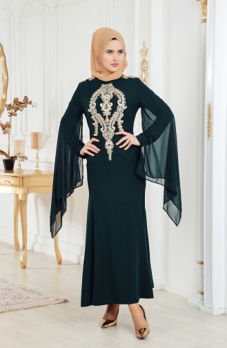 Grün Hijab-Abendkleider 81541-01