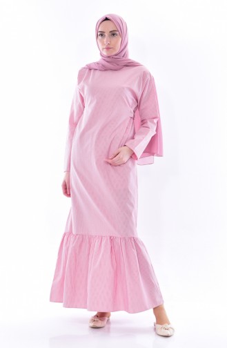 Claret Red Hijab Dress 5161-03
