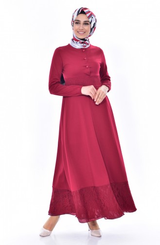 Claret Red Hijab Dress 2015-04
