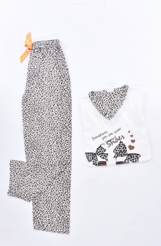 Baskılı Pijama Takım ZY0107-01 Leopar