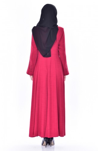 Embroidered Overcoat 1022-01 Fuchsia 1022-01