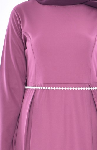 فستان بتصميم حزام 3840-01 لون وردي باهت 3840-01