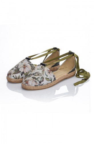 Kadın Sandalet 7016-Bennie Yeşil Desen