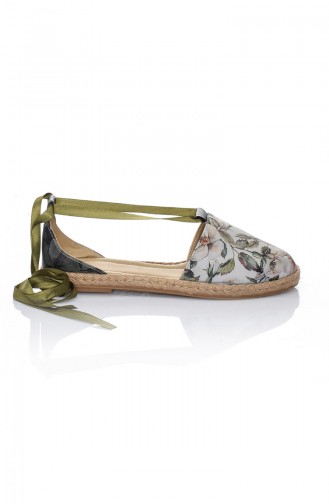 Kadın Sandalet 7016-Bennie Yeşil Desen