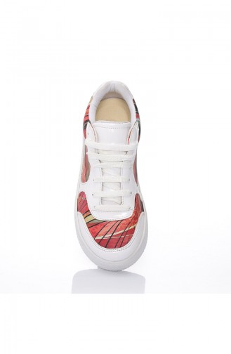 Kadın Spor Ayakkabı 7026-Becky Kırmızı Desen