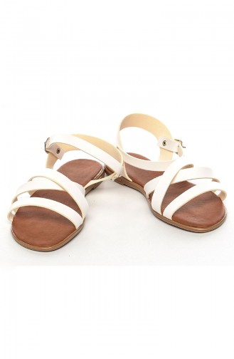 White Summer Sandals 2043-1