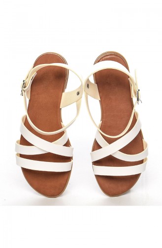White Summer Sandals 2043-1