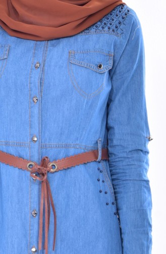 Jeans Tunika mit Knöpfen 4008-01 Blau 4008-01