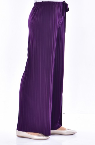 Beli Lastikli Piliseli Trousers 0120-08 Purple 0120-08