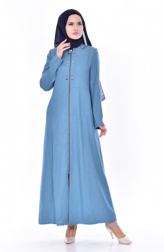 Hijab Mantel mit Kapuzen 1010-04 Petroleum 1010-04