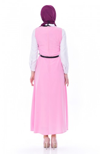 Belted Gilet Dress 1018-02 Sugar Pink 1018-02