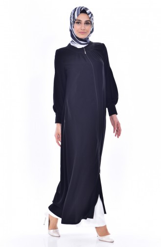 Zippered Abaya 1012-02 Black 1012-02