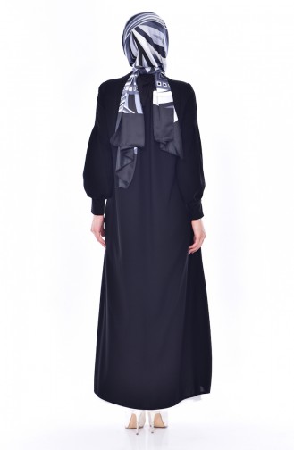 Zippered Abaya 1012-02 Black 1012-02