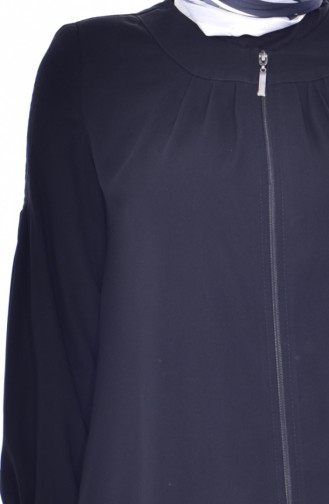 Abaya a Fermeture 1012-02 Noir 1012-02