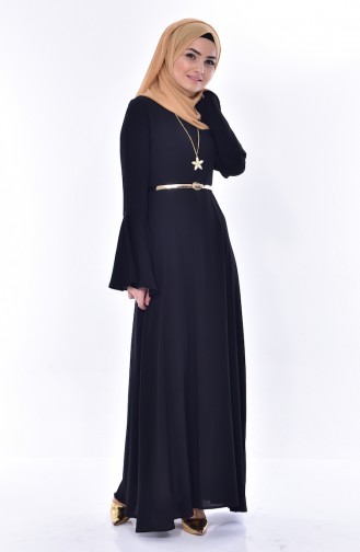 Black Hijab Dress 5512-04