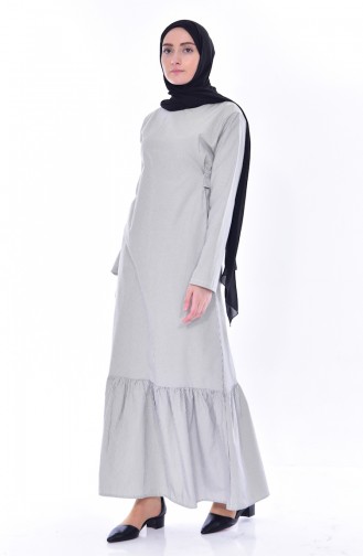 فستان بتصميم طيات واسع 5161-01 لون اسود 5161-01