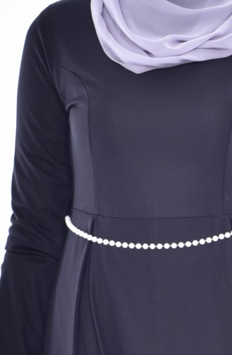واي إن إس فستان بتصميم حزام للخصر 3840-04 لون أسود 3840-04