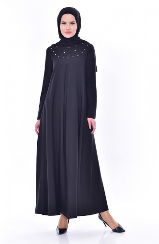 Black Hijab Dress 0180-03