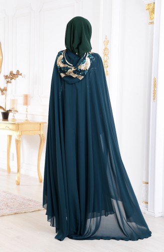 Cape Evening Dress 4009-05 Emerald Green 4009-05