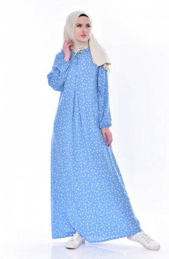 Baby Blue Hijab Dress 1736-07