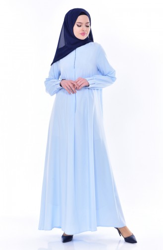 Taş Detaylı Elbise 1884-02 Bebe Mavisi