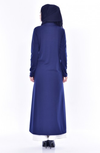 Garnish Zippered Abaya4456-02 Navy Blue 4456-02