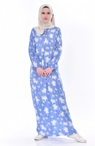 Lace Detail Dress 1903-01 Blue 1903-01