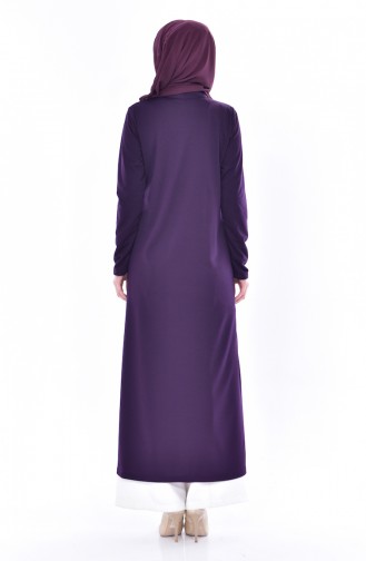 Abaya mit Patchwork 4456-05 Lila 4456-05