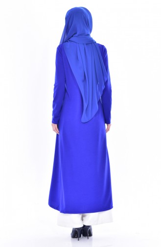 Garnish Zippered Abaya 4456-08 Saks Blue 4456-08