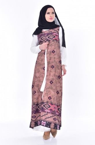Ensemble Deux Pieces Tunique Gilet 0178-05 Vison 0178-05