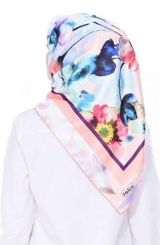 Decorated Twill Scarf 95155-03 Light Pink 03