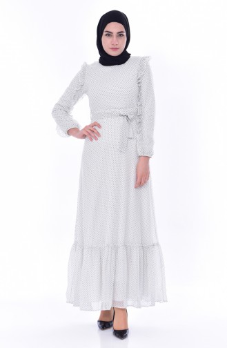 Kleid mit Falber 50194-02 Weiß 50194-02