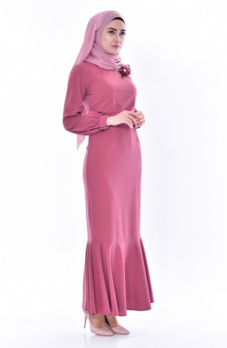 Dusty Rose Hijab Dress 3484-06