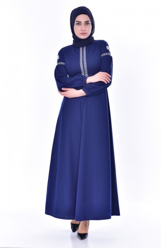 Indigo Hijab Dress 0536-02