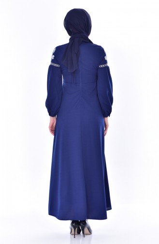 Indigo Hijab Dress 0536-02