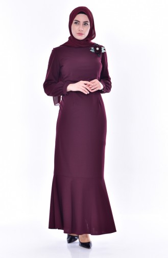 Robe Hijab Bordeaux Foncé 3484-04
