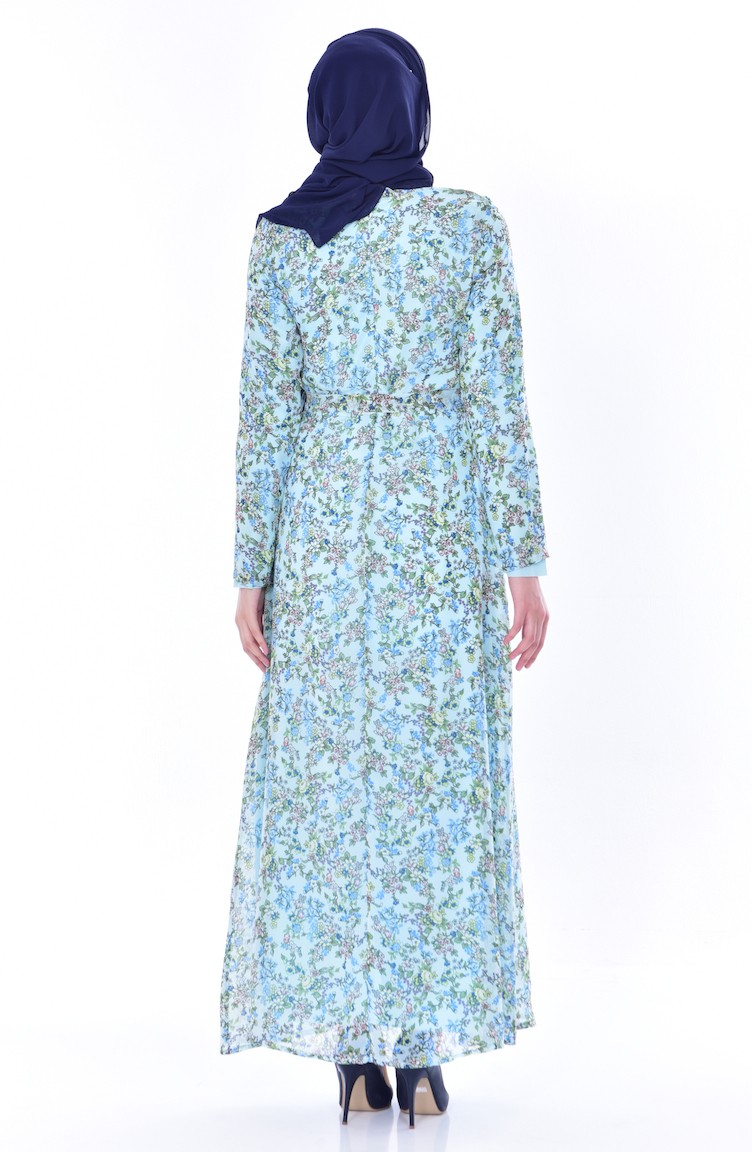 Mint Green Hijab Dress 011402 Sefamerve