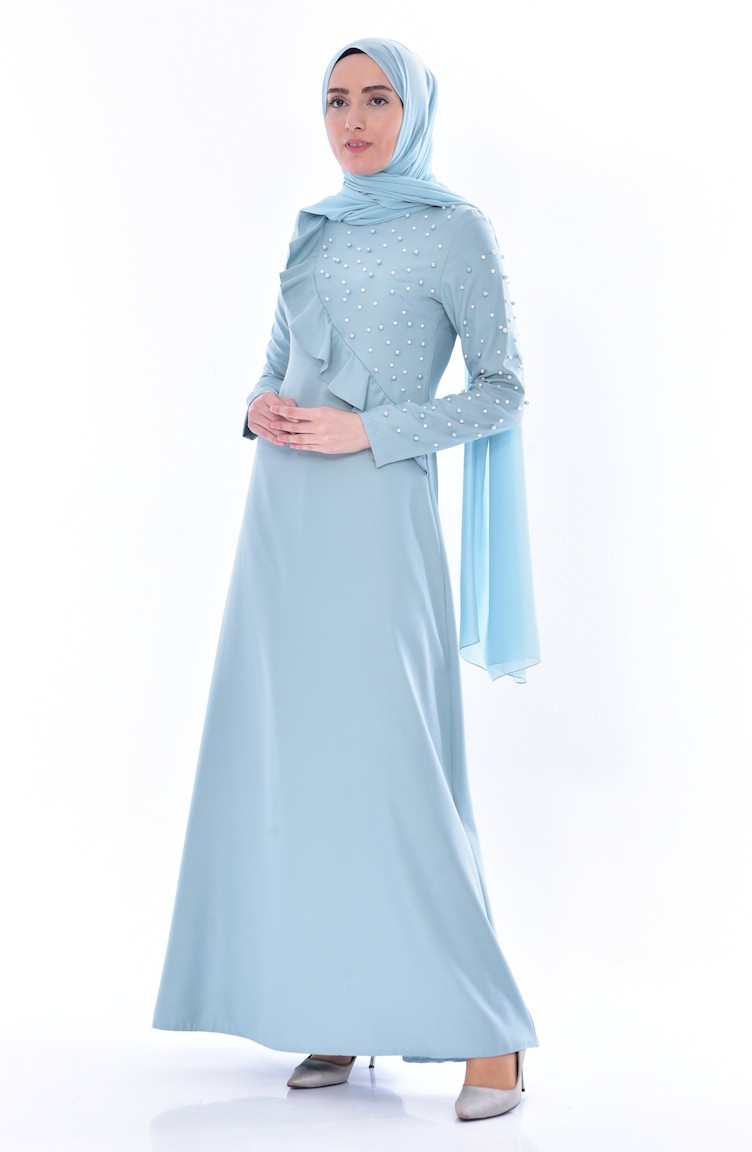 Mint Green Hijab Dress 059802 Sefamerve