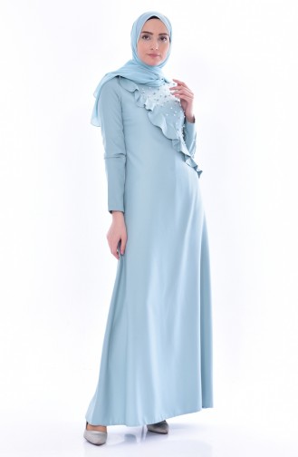 Mint Green Hijab Dress 0598-02