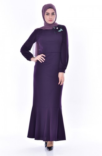 Purple Hijab Dress 3484-02